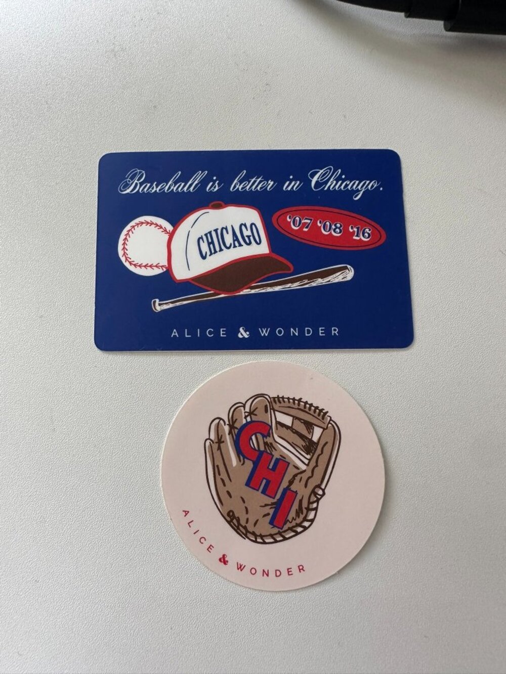 NEW 2 Alice & Wonder Chicago Cubs MLB Stickers